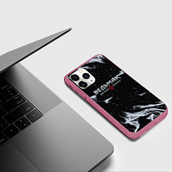 Чехол iPhone 11 Pro матовый Ведьмак дикая охота огонь, цвет: 3D-малиновый — фото 2