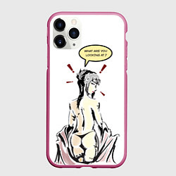 Чехол iPhone 11 Pro матовый Девушка вполоборота в стиле манга - what are you l
