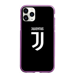 Чехол iPhone 11 Pro матовый Juventus sport fc белое лого, цвет: 3D-фиолетовый