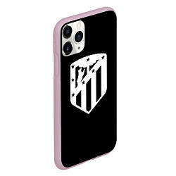 Чехол iPhone 11 Pro матовый Атлетико Мадрид белое лого фк, цвет: 3D-розовый — фото 2