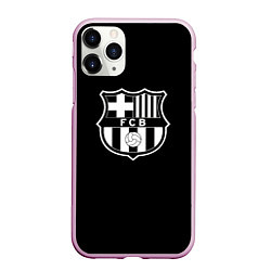 Чехол iPhone 11 Pro матовый Barcelona fc club белое лого