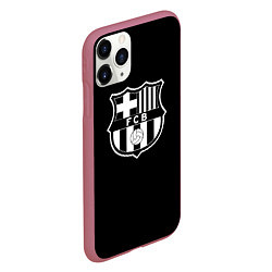 Чехол iPhone 11 Pro матовый Barcelona fc club белое лого, цвет: 3D-малиновый — фото 2