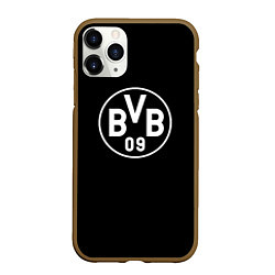 Чехол iPhone 11 Pro матовый Borussia sport fc белое лого, цвет: 3D-коричневый