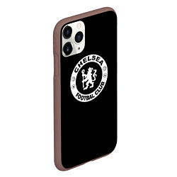 Чехол iPhone 11 Pro матовый Chelsea fc белое лого, цвет: 3D-коричневый — фото 2