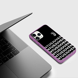 Чехол iPhone 11 Pro матовый Juventus pattern fc club steel, цвет: 3D-фиолетовый — фото 2