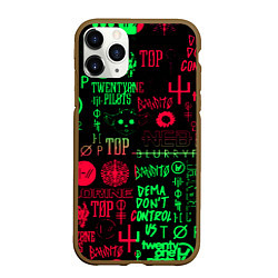 Чехол iPhone 11 Pro матовый Twenty one pilots pattern rock steel, цвет: 3D-коричневый