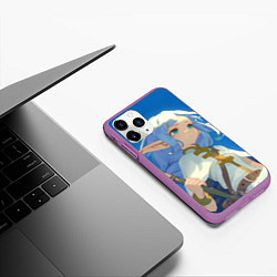 Чехол iPhone 11 Pro матовый Sousou no Frieren Фрирен sky, цвет: 3D-фиолетовый — фото 2