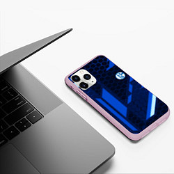 Чехол iPhone 11 Pro матовый Schalke 04 sport geometry, цвет: 3D-розовый — фото 2