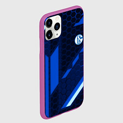 Чехол iPhone 11 Pro матовый Schalke 04 sport geometry, цвет: 3D-фиолетовый — фото 2