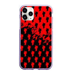 Чехол iPhone 11 Pro матовый Billie Eilish pattern music steel, цвет: 3D-светло-сиреневый