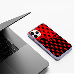 Чехол iPhone 11 Pro матовый Billie Eilish pattern music steel, цвет: 3D-светло-сиреневый — фото 2