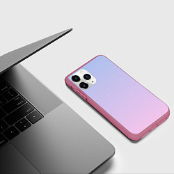 Чехол iPhone 11 Pro матовый Градиент лавандовый, цвет: 3D-малиновый — фото 2