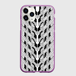 Чехол iPhone 11 Pro матовый Белая техно броня, цвет: 3D-фиолетовый