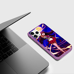 Чехол iPhone 11 Pro матовый Sailor Moon Рэй Хино, цвет: 3D-фиолетовый — фото 2