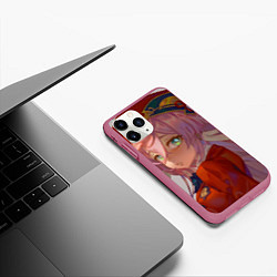 Чехол iPhone 11 Pro матовый Genshin Impact Янь Фэй cute, цвет: 3D-малиновый — фото 2