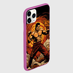 Чехол iPhone 11 Pro матовый Муай тай боец в стойке, цвет: 3D-фиолетовый — фото 2