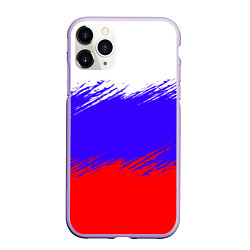 Чехол iPhone 11 Pro матовый Триколор штрихи