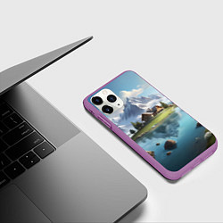 Чехол iPhone 11 Pro матовый Чудесный день на берегу озера в горах, цвет: 3D-фиолетовый — фото 2