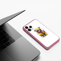 Чехол iPhone 11 Pro матовый Медвежонок аниме в стиле pop art, цвет: 3D-малиновый — фото 2