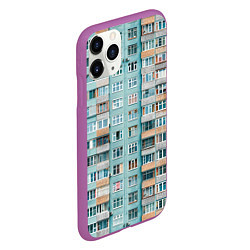 Чехол iPhone 11 Pro матовый Хрущёвка в голубых тонах, цвет: 3D-фиолетовый — фото 2