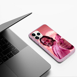 Чехол iPhone 11 Pro матовый Джон Уик в розовых очках сердечках, цвет: 3D-розовый — фото 2