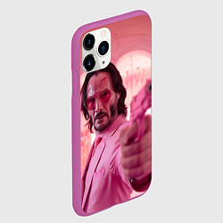 Чехол iPhone 11 Pro матовый Джон Уик в розовых очках сердечках, цвет: 3D-фиолетовый — фото 2