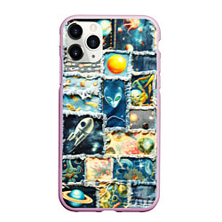 Чехол iPhone 11 Pro матовый Космические обитатели - пэчворк