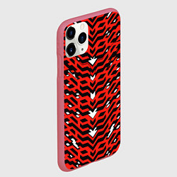 Чехол iPhone 11 Pro матовый Агрессивный красныйй паттерн, цвет: 3D-малиновый — фото 2