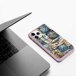 Чехол iPhone 11 Pro матовый Пэчворк из Египетских мотивов, цвет: 3D-розовый — фото 2