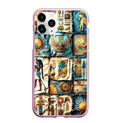 Чехол iPhone 11 Pro матовый Пэчворк из Египта, цвет: 3D-розовый