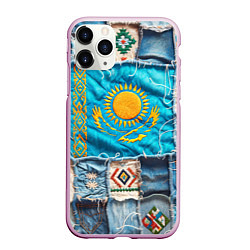 Чехол iPhone 11 Pro матовый Пэчворк джинсы в Казахстане