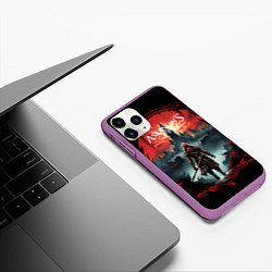 Чехол iPhone 11 Pro матовый Assassins creed город на горизонте, цвет: 3D-фиолетовый — фото 2