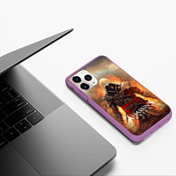 Чехол iPhone 11 Pro матовый Assassins creed старый город, цвет: 3D-фиолетовый — фото 2