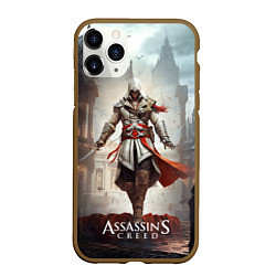 Чехол iPhone 11 Pro матовый Assassins creed старый город, цвет: 3D-коричневый