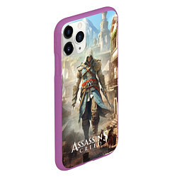 Чехол iPhone 11 Pro матовый Assassins creed старый город, цвет: 3D-фиолетовый — фото 2