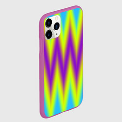 Чехол iPhone 11 Pro матовый Неоновые зигзаги, цвет: 3D-фиолетовый — фото 2