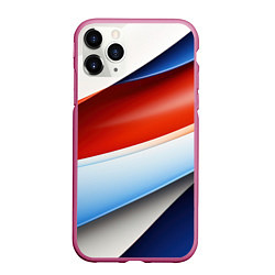 Чехол iPhone 11 Pro матовый Абстрактный минимализм плавные волнистые линии, цвет: 3D-малиновый