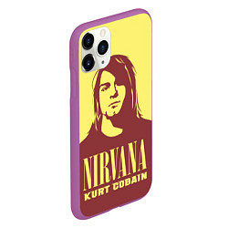 Чехол iPhone 11 Pro матовый Kurt Cobain Nirvana, цвет: 3D-фиолетовый — фото 2