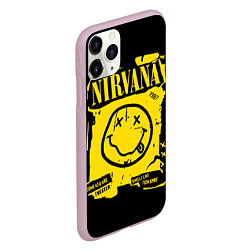 Чехол iPhone 11 Pro матовый Nirvana - смайлик, цвет: 3D-розовый — фото 2