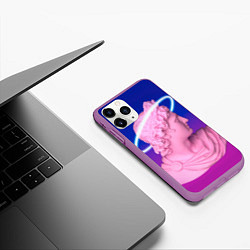 Чехол iPhone 11 Pro матовый Vaporwave neon, цвет: 3D-фиолетовый — фото 2