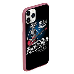 Чехол iPhone 11 Pro матовый Rock and roll - punk, цвет: 3D-малиновый — фото 2