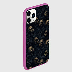 Чехол iPhone 11 Pro матовый Черепа в кустах, цвет: 3D-фиолетовый — фото 2