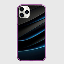 Чехол iPhone 11 Pro матовый Синяя магическая абстракция, цвет: 3D-фиолетовый