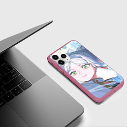 Чехол iPhone 11 Pro матовый Sousou no Frieren Фрирен beautiful smile, цвет: 3D-малиновый — фото 2