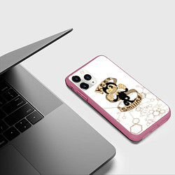 Чехол iPhone 11 Pro матовый Bendy and the Ink Machine dagames, цвет: 3D-малиновый — фото 2