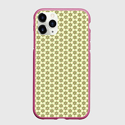 Чехол iPhone 11 Pro матовый Паттерн разноцветные звездочки, цвет: 3D-малиновый