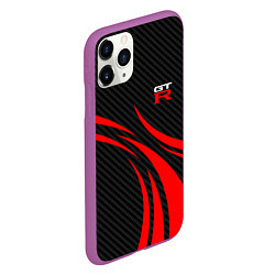 Чехол iPhone 11 Pro матовый GTR Nissan - Carbon and red, цвет: 3D-фиолетовый — фото 2