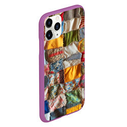 Чехол iPhone 11 Pro матовый Patchwork - ai art, цвет: 3D-фиолетовый — фото 2