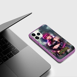 Чехол iPhone 11 Pro матовый League Of Legends Akali Kda, цвет: 3D-фиолетовый — фото 2