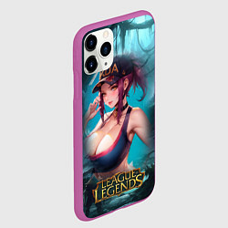 Чехол iPhone 11 Pro матовый League Of Legends Akali Kda, цвет: 3D-фиолетовый — фото 2